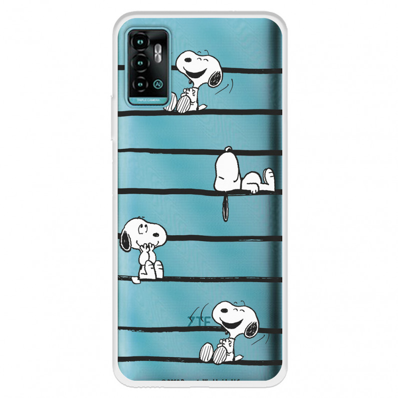 Funda para ZTE Blade A71 Oficial de Peanuts Snoopy rayas - Snoopy