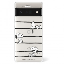 Funda para Google Pixel 6 Pro Oficial de Peanuts Snoopy rayas - Snoopy