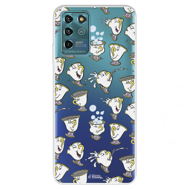 Funda para ZTE Blade V30 Vita Oficial de Disney Chip Potts Siluetas - La Bella y la Bestia