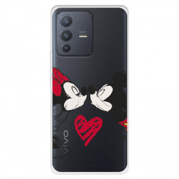 Funda para Vivo V23 Oficial de Disney Mickey y Minnie Beso - Clásicos Disney