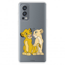 Funda para OnePlus Nord CE 2 Oficial de Disney Simba y Nala Silueta - El Rey León