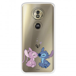 Funda para Motorola Moto G6 Play Oficial de Disney Angel & Stitch Beso - Lilo & Stitch