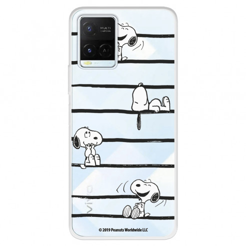 Funda para Vivo Y36s Oficial de Peanuts Snoopy rayas - Snoopy