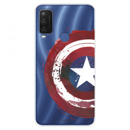 Funda para Alcatel 1 L Pro Oficial de Marvel Capitán América Escudo Transparente - Marvel