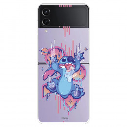 Funda para Samsung Galaxy Z Flip4 Oficial de Disney Stitch Graffiti - Lilo & Stitch