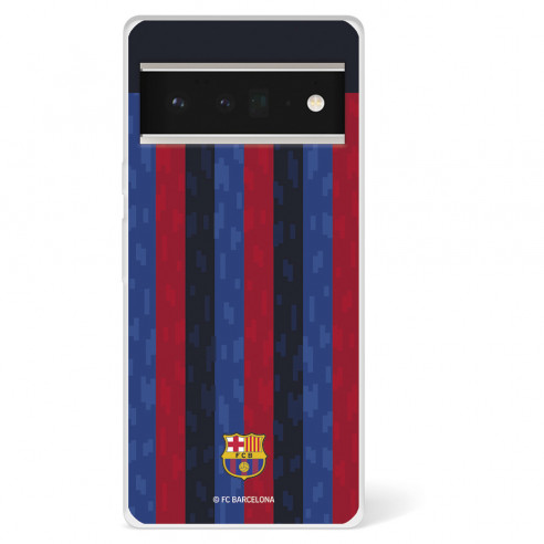 Funda para Google Pixel 6 Pro del FC Barcelona Fondo Rayas Verticales  - Licencia Oficial FC Barcelona