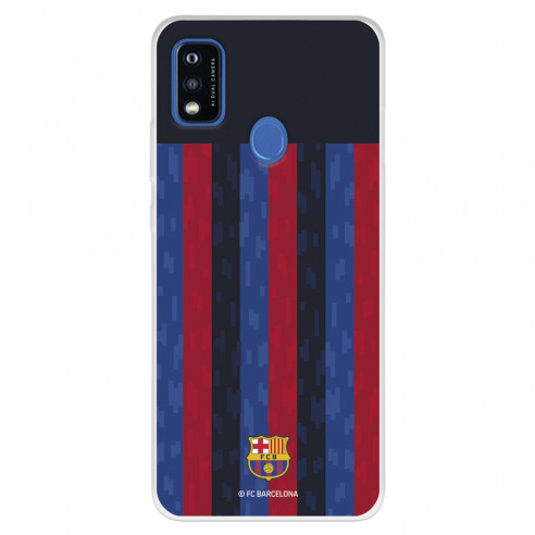 Funda para ZTE Blade A51 del FC Barcelona Fondo Rayas Verticales  - Licencia Oficial FC Barcelona