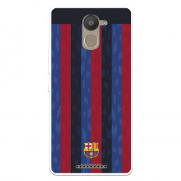 Funda para BQ Aquaris U Plus del FC Barcelona Fondo Rayas Verticales  - Licencia Oficial FC Barcelona