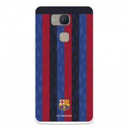 Funda para BQ Aquaris V Plus del FC Barcelona Fondo Rayas Verticales  - Licencia Oficial FC Barcelona