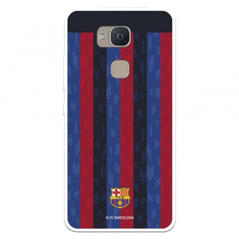 Funda para BQ Aquaris V del FC Barcelona Fondo Rayas Verticales  - Licencia Oficial FC Barcelona