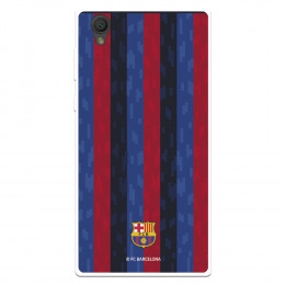 Funda para Sony Xperia L1 del FC Barcelona Fondo Rayas Verticales  - Licencia Oficial FC Barcelona