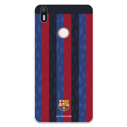 Funda para BQ Aquaris X del FC Barcelona Fondo Rayas Verticales  - Licencia Oficial FC Barcelona