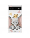 Funda para Google Pixel 6A Oficial de Disney Dumbo Silueta Transparente - Dumbo