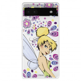 Funda para Google Pixel 6A Oficial de Disney Campanilla Flores - Peter Pan