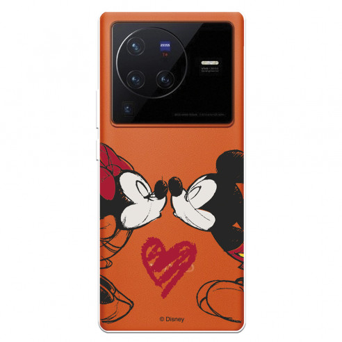 Funda para Vivo X80 Pro Oficial de Disney Mickey y Minnie Beso - Clásicos Disney