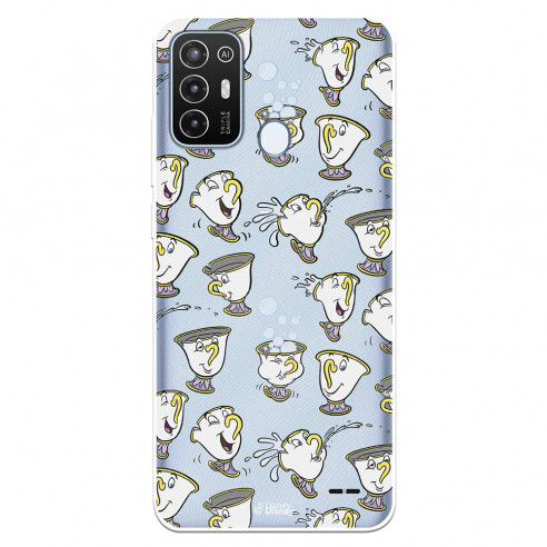 Funda para ZTE Blade A52 Oficial de Disney Chip Potts Siluetas - La Bella y la Bestia