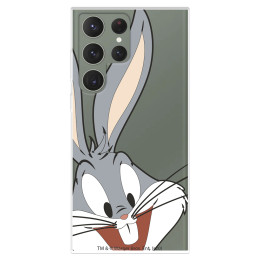 Funda para Samsung Galaxy S23 Ultra Oficial de Warner Bros Bugs Bunny Silueta Transparente - Looney Tunes