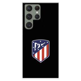 Funda para Samsung Galaxy S23 Ultra del Atlético de Madrid Escudo Fondo Negro  - Licencia Oficial Atlético de Madrid