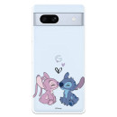 Funda para Google Pixel 7A Oficial de Disney Angel & Stitch Beso - Lilo & Stitch