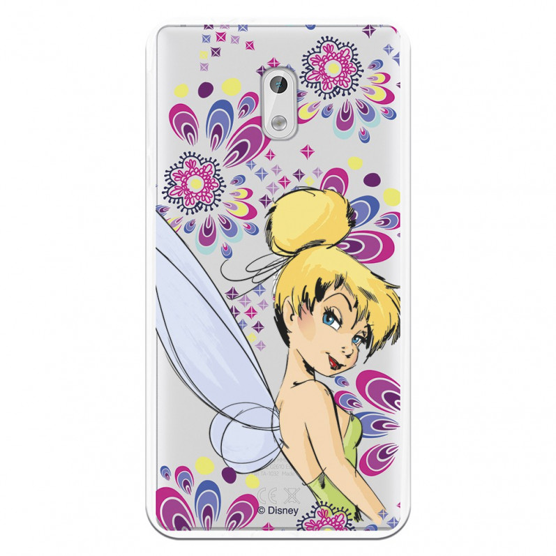 Carcasa Oficial Disney Campanilla Flores Transparente para Nokia 3 - Peter Pan- La Casa de las Carcasas