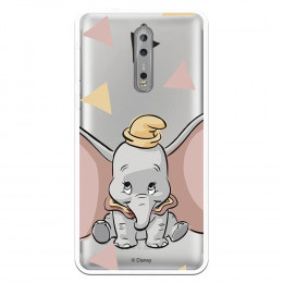 Carcasa Oficial Disney Dumbo silueta transparente para Nokia 8 - Dumbo- La Casa de las Carcasas