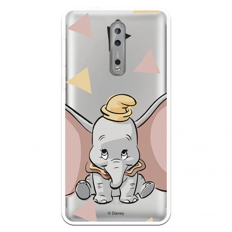 Carcasa Oficial Disney Dumbo silueta transparente para Nokia 8 - Dumbo- La Casa de las Carcasas