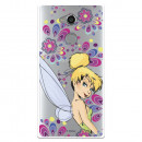 Carcasa Oficial Disney Campanilla Flores Transparente para Sony Xperia XA2 Ultra - Peter Pan- La Casa de las Carcasas