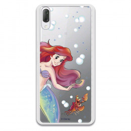 Carcasa Oficial Disney Sirenita y Sebastián Transparente para Sony Xperia L3 - La Sirenita- La Casa de las Carcasas