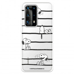 Funda para Huawei P40 Pro Oficial de Peanuts Snoopy rayas - Snoopy