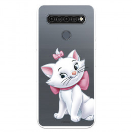 Funda para LG K61 Oficial de Disney Marie Silueta - Los Aristogatos