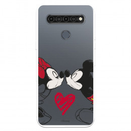 Funda para LG K61 Oficial de Disney Mickey y Minnie Beso - Clásicos Disney