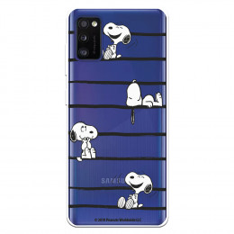 Funda para Samsung Galaxy A41 Oficial de Peanuts Snoopy rayas - Snoopy