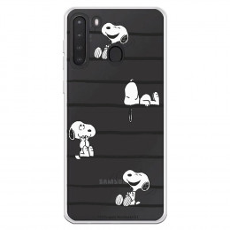 Funda para Samsung Galaxy A21 Oficial de Peanuts Snoopy rayas - Snoopy