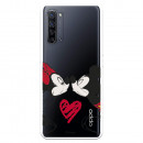 Funda para Oppo Reno 3 Pro Oficial de Disney Mickey y Minnie Beso - Clásicos Disney