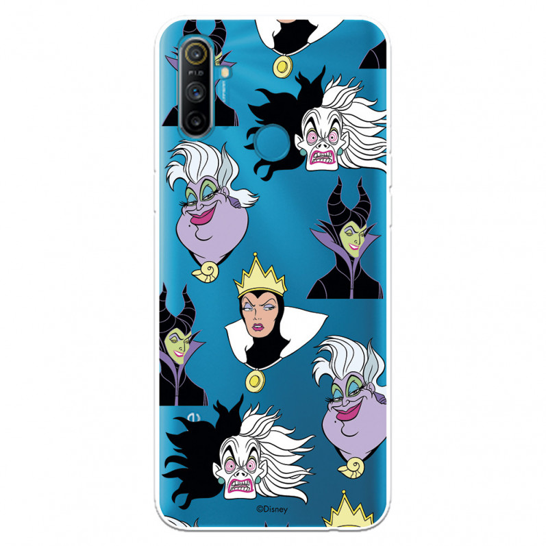 Funda para Realme C3 Oficial de Disney Villanas Patrón - Villanas Disney