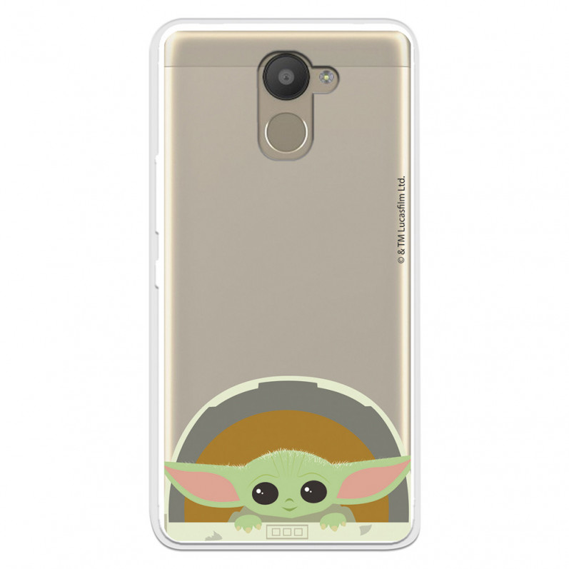 Funda para Bq Aquaris U Plus Oficial de Star Wars Baby Yoda Sonrisas - The Mandalorian