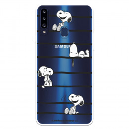 Funda para Samsung Galaxy A20S Oficial de Peanuts Snoopy rayas - Snoopy