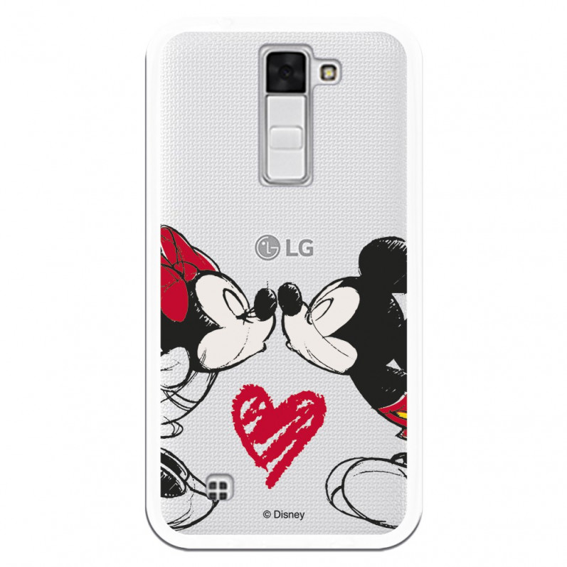 Carcasa Oficial Mikey Y Minnie Beso Clear para LG K8- La Casa de las Carcasas