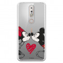 Carcasa Oficial Mikey Y Minnie Beso Clear para Nokia 7.1- La Casa de las Carcasas