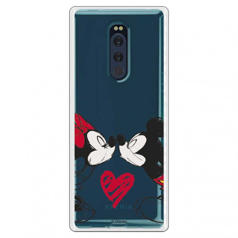 Carcasa Oficial Mikey Y Minnie Beso Clear para Sony Xperia XZ4- La Casa de las Carcasas