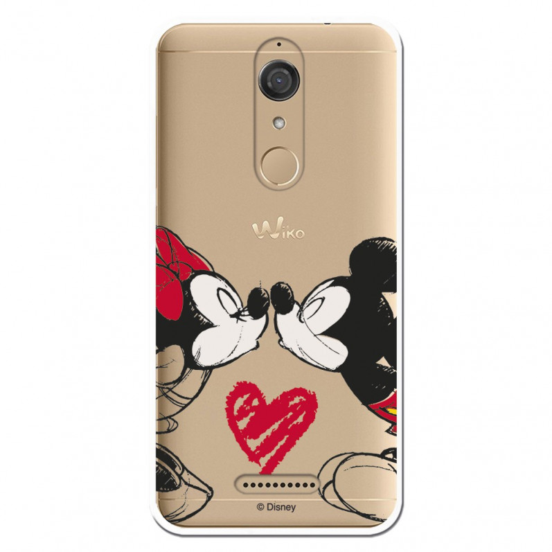 Carcasa Oficial Mikey Y Minnie Beso Clear para Wiko View- La Casa de las Carcasas