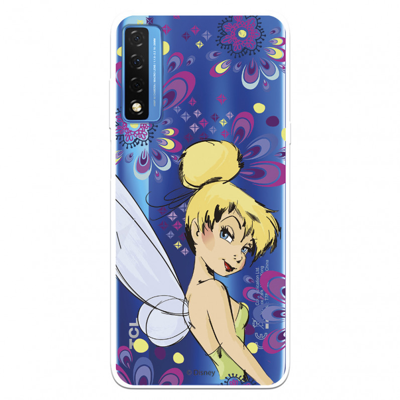 Funda para TCL 20 5G Oficial de Disney Campanilla Flores - Peter Pan