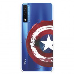 Funda para TCL 20 5G Oficial de Marvel Capitán América Escudo Transparente - Marvel