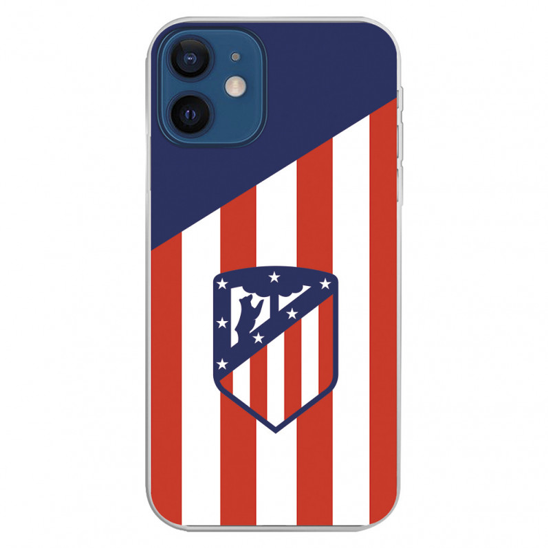 Atlético de Madrid Crest iPhone 12 Mini Case Atlético de Madrid achtergrond - Atlético de Madrid officiële licentie