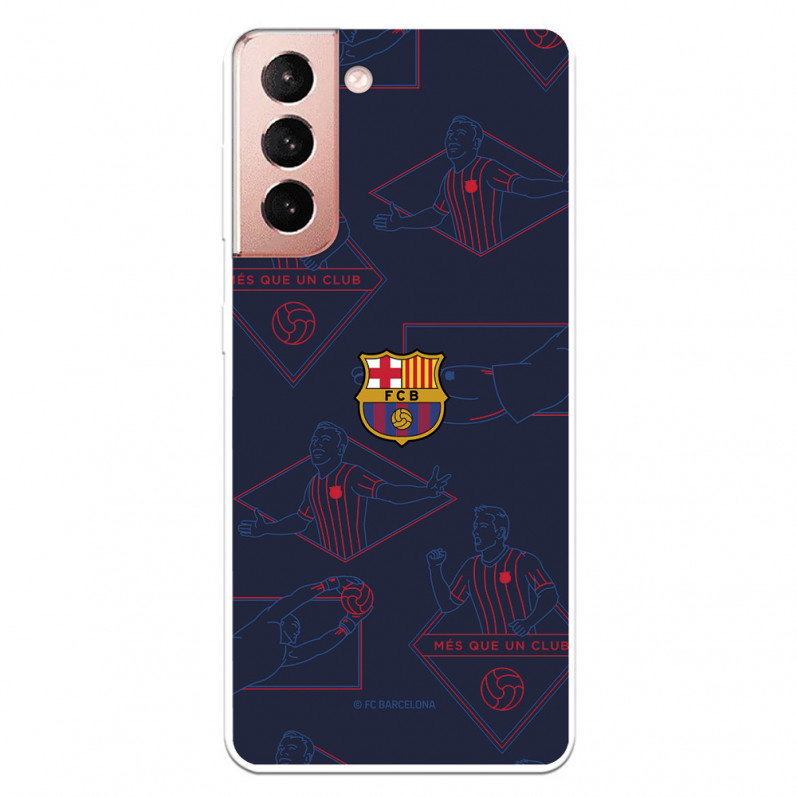 Coque pour Samsung Galaxy S21 du FC Barcelone "Mes que un Club"" - Licence Officielle du FC Barcelone"