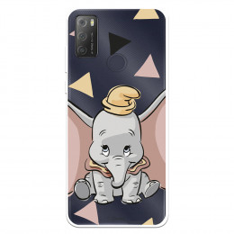 Funda para Alcatel 1S 2021 Oficial de Disney Dumbo Silueta Transparente - Dumbo