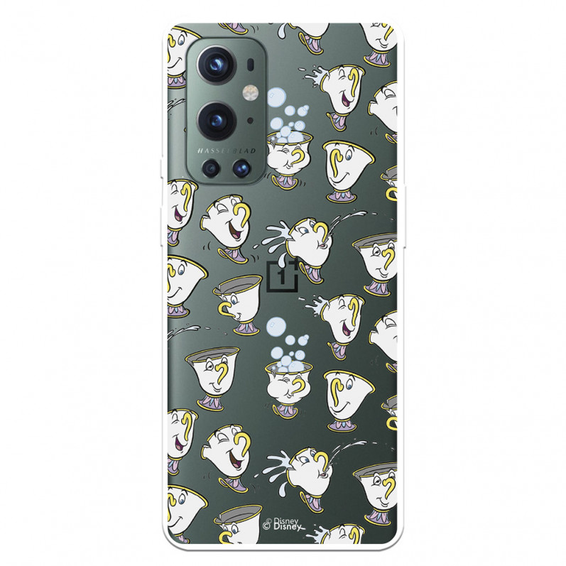 Funda para OnePlus 9 Pro Oficial de Disney Chip Potts Siluetas - La Bella y la Bestia