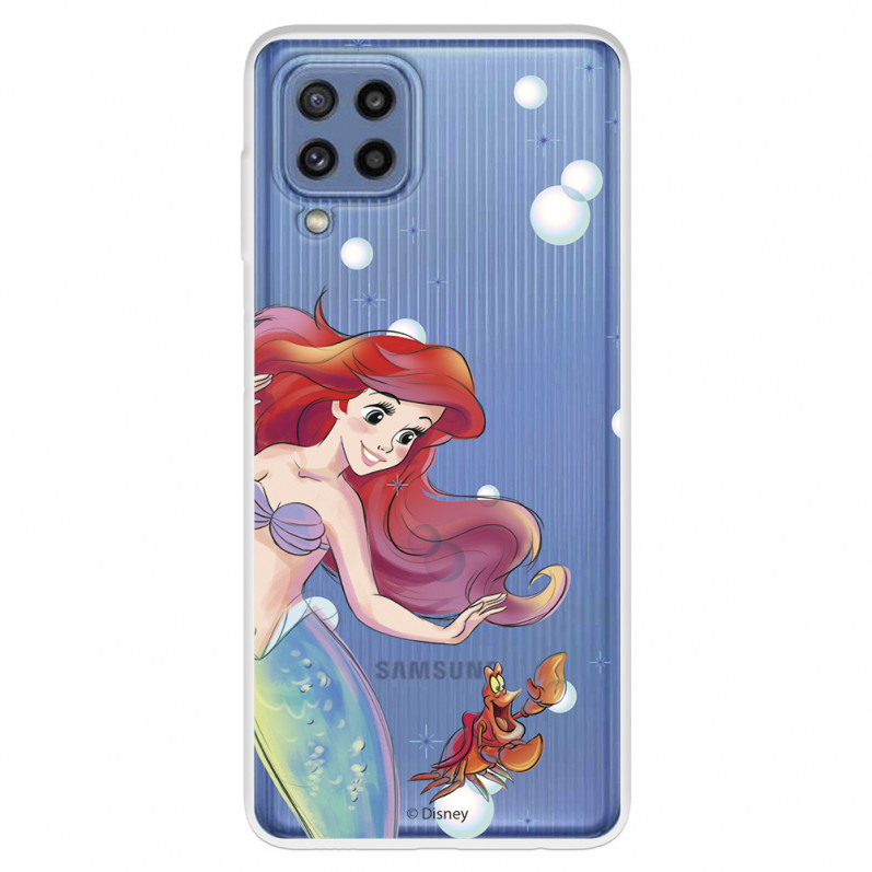 Funda para Samsung Galaxy M32 Oficial de Disney Ariel y Sebastián Burbujas - La Sirenita