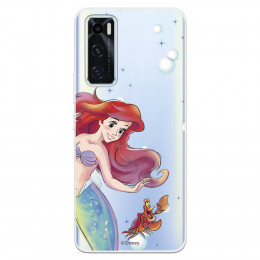 Funda para Vivo Y70 Oficial de Disney Ariel y Sebastián Burbujas - La Sirenita