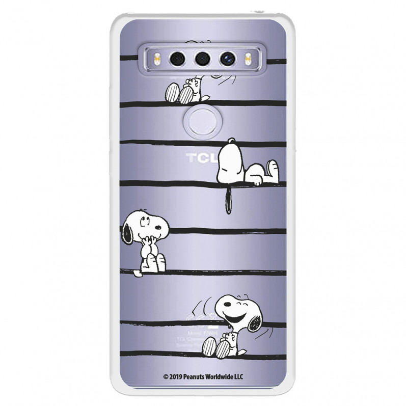 Funda para TCL 10 SE Oficial de Peanuts Snoopy rayas - Snoopy